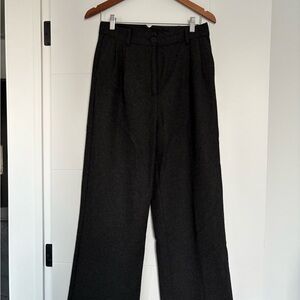 Frank + Oak Black Wide-Leg Trousers